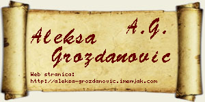 Aleksa Grozdanović vizit kartica
